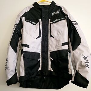 HWK Adventure Touring Motorcycle Light Grey Jacket sz XL
